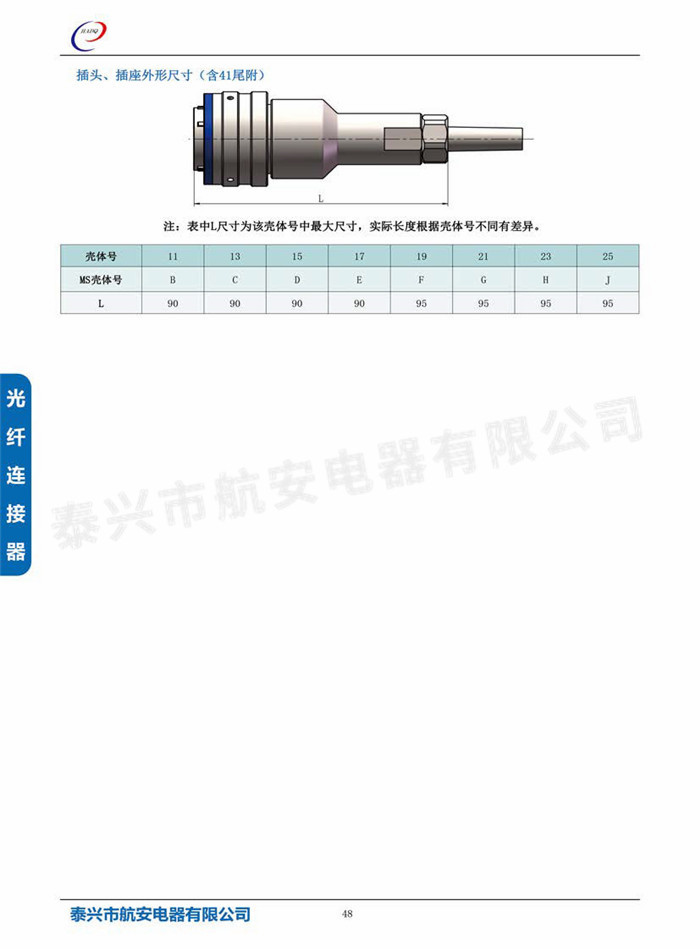 J599A6系列光纤连接器